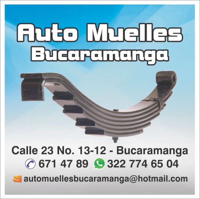 AUTO MUELLES BUCARAMANGA - Resorte, Muelles de Carro, Hojas, Bujes, Balancines, Tornillos, Bases