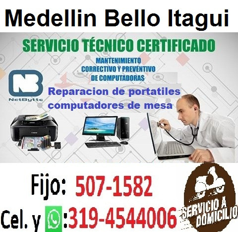 Reparacion Formateo computadores bello Antioquia