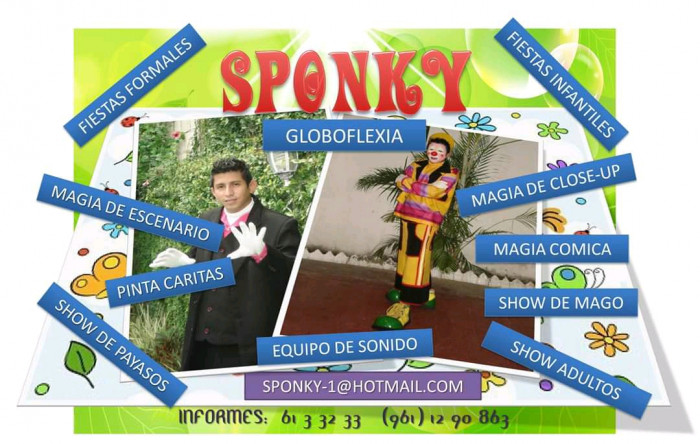 Magos, payasos y pinta carita.. Agencia anima sponky logo